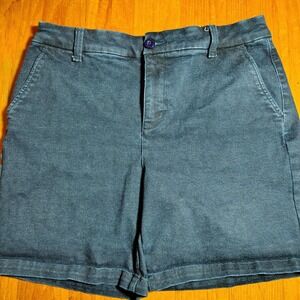 NYDJ Denim Shorts Lift‎ Tuck Blue Size 8 Relaxed Fit Womens